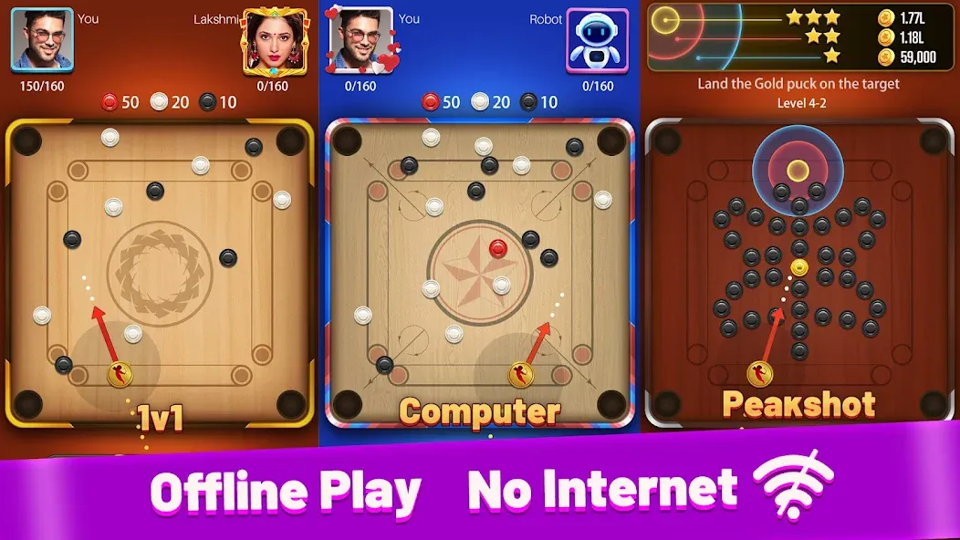 Carrom Meta-Board Disc Game (Карром Мета)  [МОД Menu] Screenshot 2